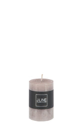 Candela grigio tortora cilindrica H8: candele di cera colorate J Line - 93327